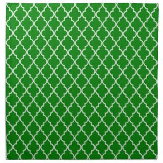 Green And White Moroccan Trellis Pattern Cloth Napkins