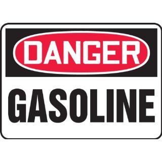 Accuform Signs MCHL241VA Aluminum Safety Sign, Legend "DANGER GASOLINE", 7" Length x 10" Width x 0.040" Thickness, Red/Black on White: Industrial Warning Signs: Industrial & Scientific