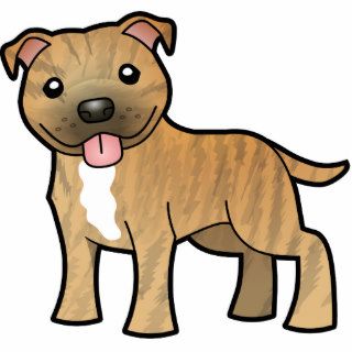 Cartoon Pit Bull / Staffie (fawn brindle) Acrylic Cut Out