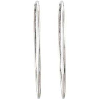 Round Endless Tube Style Hoop Earrings in Sterling Silver Jewelry