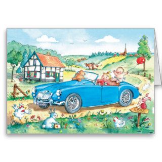 Baby in MG Oldtimer Car   Baby card