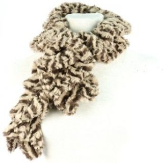 Faux Fur Fuzzy Winter Scarf Neckwarmer Animal Print Brown at  Womens Clothing store