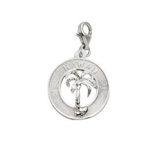 Rembrandt Charms Hawaii Palm Tree Charm with Lobster Clasp, 14k White Gold: Jewelry