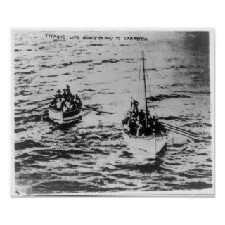 RMS Titanic   Life Boats on Way to RMS Carpathia Posters