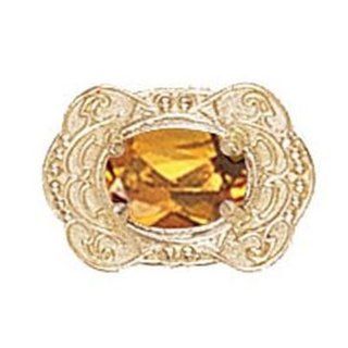 14 Karat Gold Citrine Slide GS375 CIT: Jewelry
