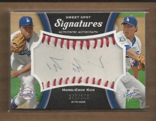 2008 Sweet Spot Signatures Red Stitch Blue Ink #HK Hong Chih Kuo Auto 277/300: Sports Collectibles