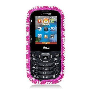 Eagle Cell PDLGUN251F302 RingBling Brilliant Diamond Case for LG Cosmos 2/Cosmos 3 UN251   Retail Packaging   Hot Pink Zebra: Cell Phones & Accessories