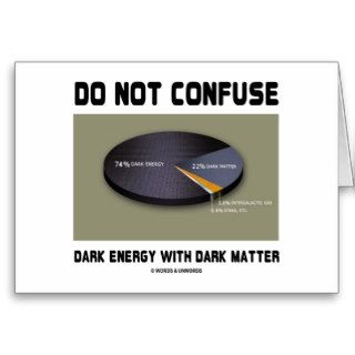 Do Not Confuse Dark Energy With Dark Matter Greeting Cards