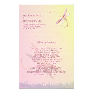 Cute Southern Dragonfly Wedding Programs (5.5x8.5) Flyer Design