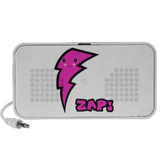 Cute Kawaii Pink and Black Zap Lighting Bolt Travel Speakers