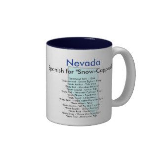 Nevada Symbols & Map Coffee Mugs