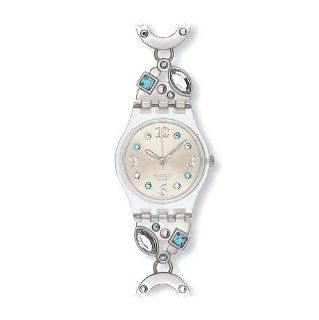 Swatch Women's Originals LK292G Silver Stainless Steel Swiss Quartz Watch with Beige Dial Swatch Watches