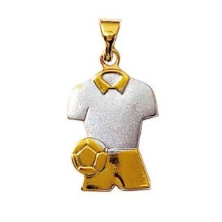 So Chic Jewels   18K Gold Plated Football Soccer Ball Shirt Jersey & Short 2 Color Pendant: Jewelry