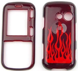 LG Rumor 2 LX265/Cosmos VN250 Transparent Red Flame Hard Case/Cover/Faceplate/Snap On/Housing/Protector Cell Phones & Accessories
