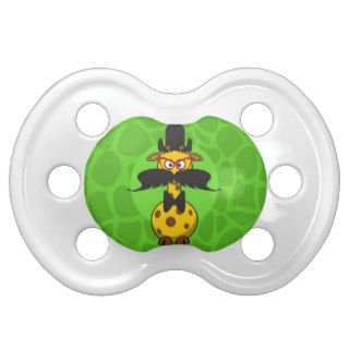 Funny Undercover Giraffe in Mustache Disguise Baby Pacifier