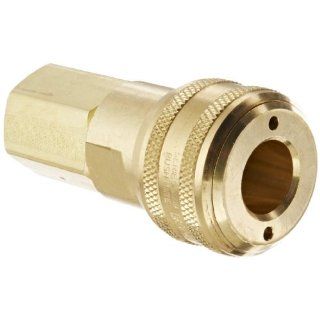 Eaton Hansen 5200LLV Brass Interchange Pin Lock Pneumatic Fitting, Socket with Stainless Steel 303 Valve, 1/2" 14 NPTF Female, 1/2" Port Size, 1/2" Body: Quick Connect Hose Fittings: Industrial & Scientific