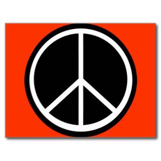 Classic Black White Retro Peace Sign Post Cards
