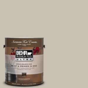 BEHR Premium Plus Ultra 1 gal. #PPU8 17 Fortress Stone Flat Enamel Interior Paint 175001