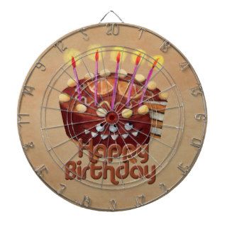 Birthday Chocolate Cake Dartboard With Darts