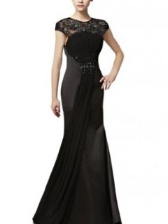 Kingmalls Womens Elegant Black Pleated Long Beaded Prom Dresses (Small) Mother Of The Bride Dresses