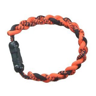 Titanium Ionic Braided Wristband   Orange/Black : Bracelets : Sports & Outdoors