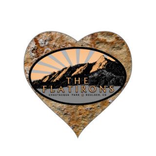 The Flatirons, Chautauqua Park, CO Heart Stickers