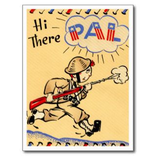 Hi There Pal   Vintage Patriotic Soldier Postcards