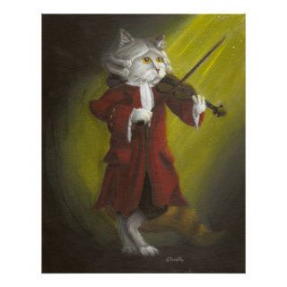 Classical Violinist Cat print