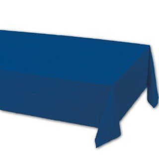 Creative Converting 71 0242B 108 Inch Length by 54 Inch Width Navy Blue Color Plastic Lined Table Cover (Case of 24)