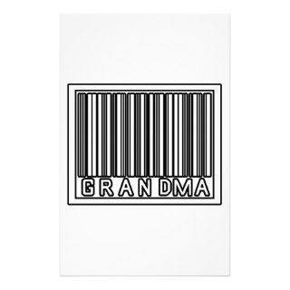 Barcode Grandma Personalized Stationery