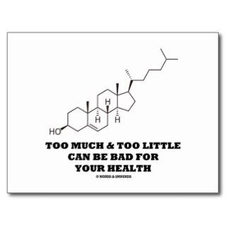 Too Much Too Little Bad For Health (Cholesterol) Postcard