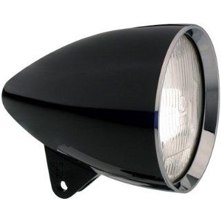 Headwinds 1 5800ZCZA 5 3/4 Concours Rocket Headlight Black Anodized HSG with chrome for Harley Davidson: Automotive
