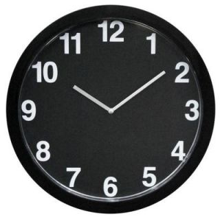 MCS 12 in. Black Plastic Wall Clock 72423
