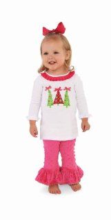Mud Pie Girls Pink Christmas Tree Tunic and Pants Size 12 18mths: Everything Else