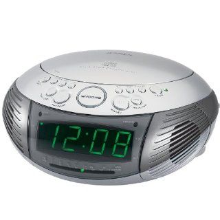 Jensen AM/FM Dual Alarm Clock Radio with Top Loading CD Player   JCR 332 (Silver) (Discontinued by Manufacturer): Electronics