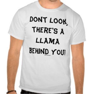 Dont look, there's a llama behind you! White T Shirts