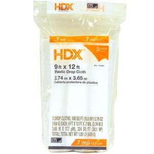 HDX 9 ft. x 12 ft. 0.7 mil Drop Cloth (3 Pack) DCHD 07 3
