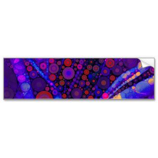 Cool Indigo Concentric Circles Abstract Mosaic Bumper Sticker