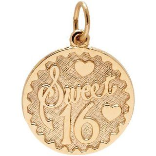 Rembrandt Charms Sweet 16 Charm, 14K Yellow Gold: Clasp Style Charms: Jewelry