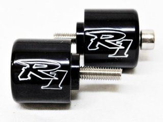 Black Yamaha "R1" Engraved Bar Ends Weights Sliders   YZF R1 (1998 2012): Automotive
