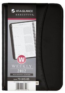 AT A GLANCE Executive Recycled Weekly/Monthly Appointment Book, 5 x 8 Inches, Black, 2012 (70 345 05)  Appointment Books And Planners 