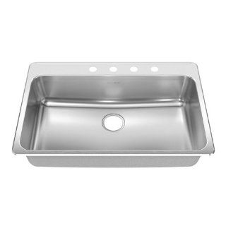 American Standard 17SB.332284.073 Prevoir 33.38 Inch Stainless Steel 4 Hole Topmount Single Bowl Kitchen Sink, Brushed Satin    