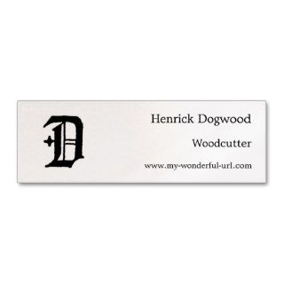 Gothic Letter "D" Classic English Initial Business Card