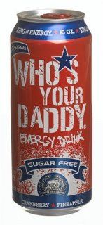 Who's Your Daddy Energy Drink, Sugar Free Cranberry Pineapple, 16 Ounce Cans (Pack of 24): Health & Personal Care