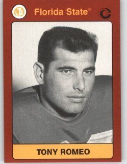 1990   1991 Florida State Collegiate Collection NCAA Football Trading Cards #103 Tony Romeo   FSU Seminoles: Sports Collectibles