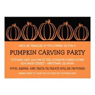 Pumpkin Silhouette Halloween Invitations