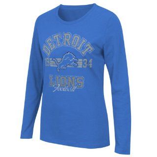 Detroit Lion shirt : Detroit Lions Ladies Illegal Formation Long Sleeve T Shirt   Light Blue : Sports Fan T Shirts : Sports & Outdoors
