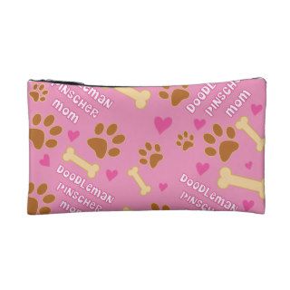 Doodleman Pinscher Dog Breed Mom Gift Idea Makeup Bags