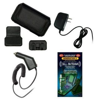 HTC Droid Incredible Executive Black Horizontal Leather Side Case Pouch with Belt Clip and Belt Loops + Rapid Car Charger + Travel Home Wall Charger for HTC Droid Incredible Cell Phones & Accessories