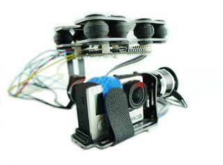 Jmt Carbon Fiber Brushless Mount PTZ Pan Tilt Kit Gimbal Damper for Gopro 1 2 3 Camera FPV Photography Quadcopter: Toys & Games